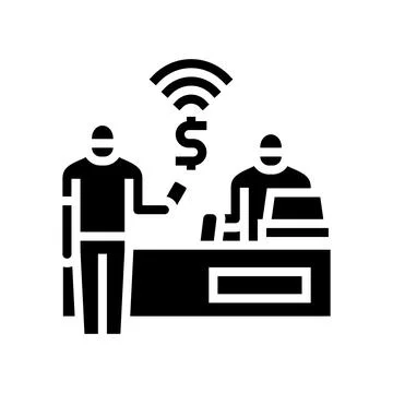 Purchase contactless glyph icon vector illustration Stock Illustration