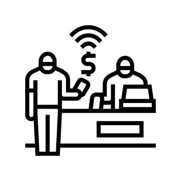 Purchase contactless line icon vector illustration Stock Illustration