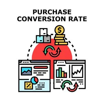 Purchase conversion rate optimization for e commerce business Stock Illustration