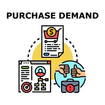Purchase demand analysis with customer profile and feedback Stock Illustration