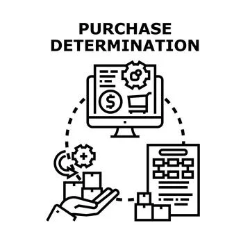 Purchase determination process for consumer buying decision Stock Illustration