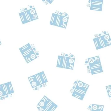 Purchase of documents glyph vector seamless pattern Stock Illustration