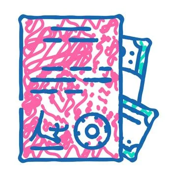 Purchase of documents icon doodle illustration 스톡 일러스트