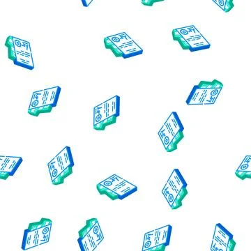 Purchase of documents isometric icon seamless pattern Stock Illustration