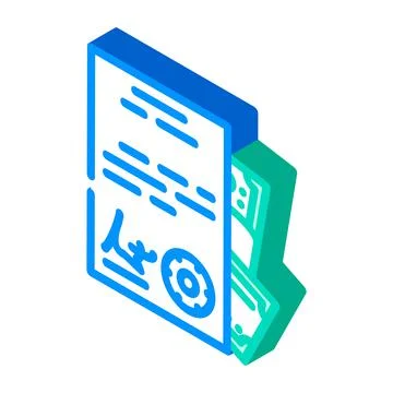 Purchase of documents isometric icon vector illustration イラスト素材