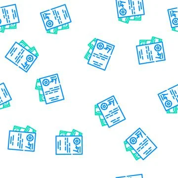 Purchase of documents vector seamless pattern Stock Illustration