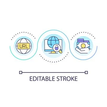 Purchase domain name loop concept icon Illustrazione stock