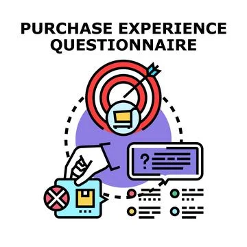 Purchase experience questionnaire survey form for customer feedback Stock Illustration