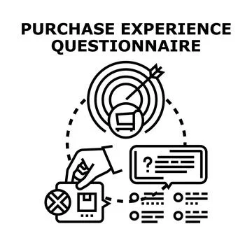 Purchase experience questionnaire survey form for customer feedback Stock Illustration