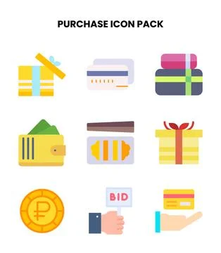 Purchase Flat Design Icons Pack Stock Illustration