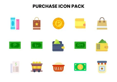 Purchase Flat UI Icons Pack Stock Illustration