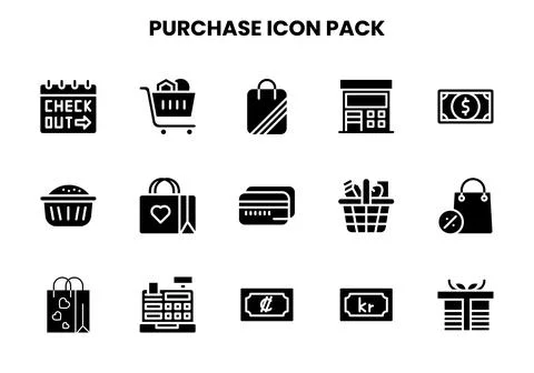 Purchase Glyph Graphics Icons Pack Stock Illustration