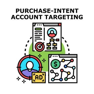 Purchase intent account targeting digital marketing strategy Stock Illustration