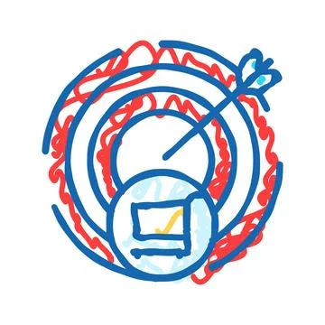 Purchase intention consumer behavior icon doodle illustration Stock Illustration