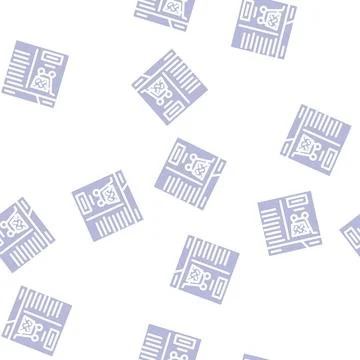 Purchase in internet store glyph vector seamless pattern Stock Illustration