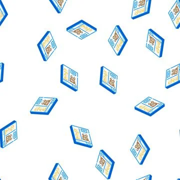 Purchase in internet store isometric icon seamless pattern 스톡 일러스트