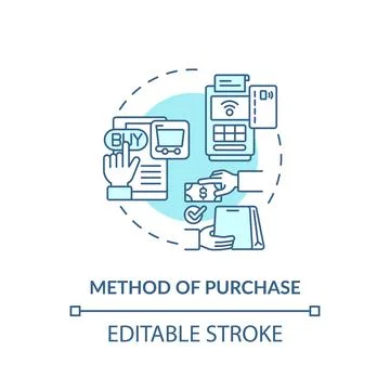 Purchase method concept icon Stock Illustration