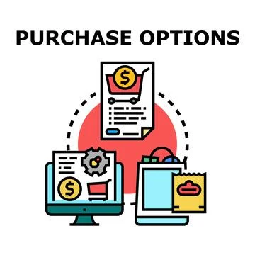 Purchase options variety providing multiple shopping choices Stock Illustration