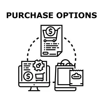 Purchase options variety providing multiple shopping choices Stock Illustration