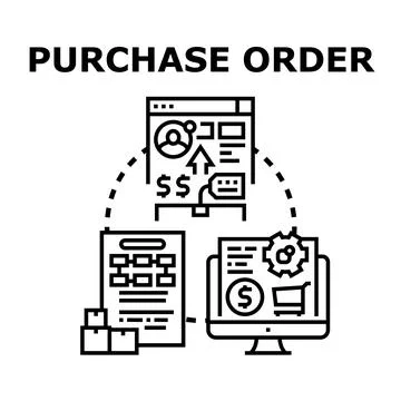 Purchase order concept for business and commerce Stock Illustration