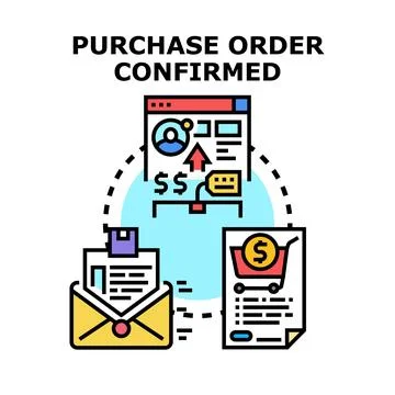 Purchase order confirmed vector illustration concept Stock Illustration