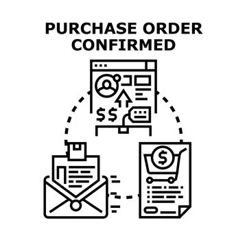 Purchase order confirmed vector illustration concept Stock Illustration