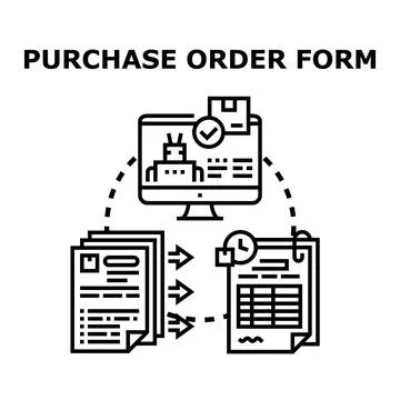 Purchase order form concept for business ordering process Stockillustratie