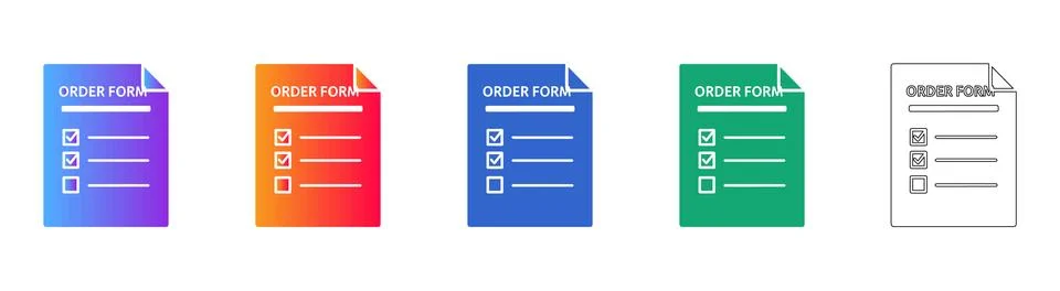 Purchase Order Form Icon Set Ilustração Stock