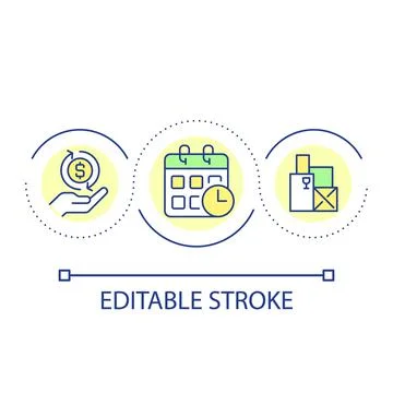 Purchase order processes loop concept icon Stock Illustration
