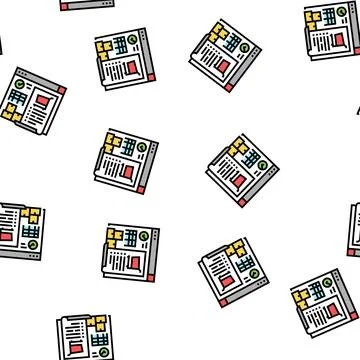 Purchase order report vector seamless pattern Stock Illustration