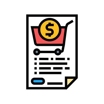 Purchase orders color icon vector illustration Stockillustratie