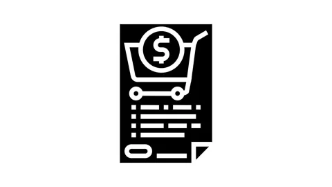 Purchase orders glyph icon animation Stock Footage 326139866