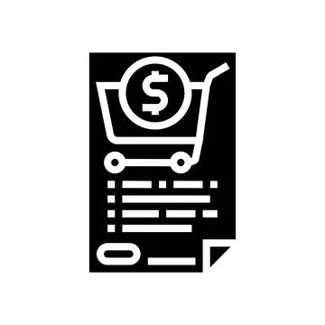 Purchase orders glyph icon vector illustration 스톡 일러스트