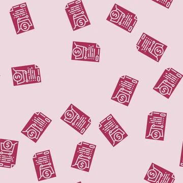 Purchase orders glyph seamless pattern 스톡 일러스트