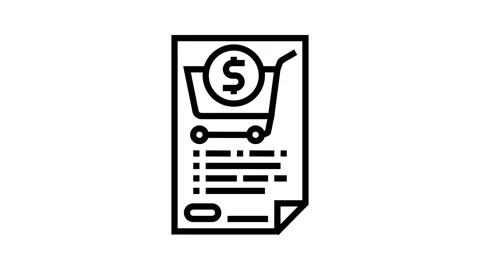 Purchase orders line icon animation Stock Footage 326121539