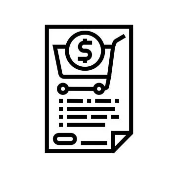 Purchase orders line icon vector illustration Stockillustratie