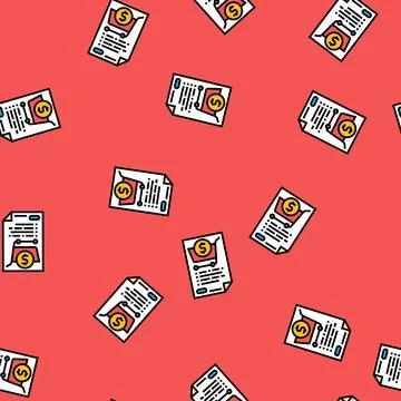 Purchase orders vector seamless pattern 스톡 일러스트