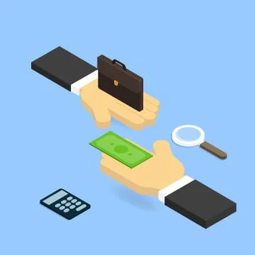 Purchase of prestigious work. The concept of corruption. Stock Illustration