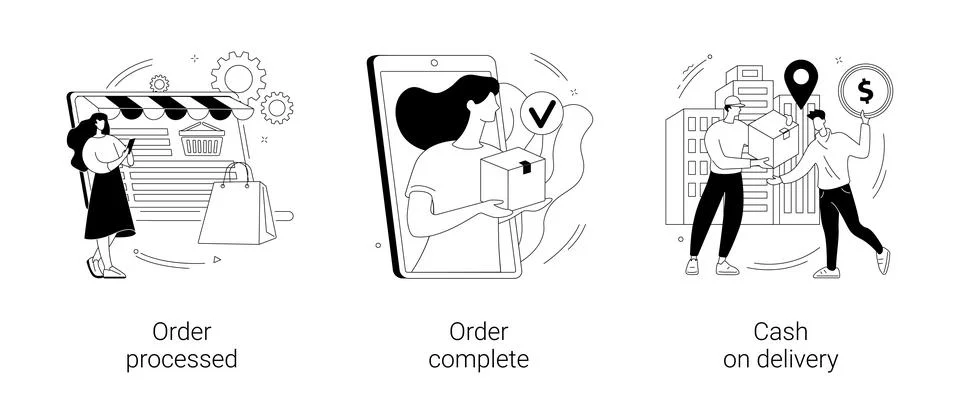 Purchase process abstract concept vector illustrations. イラスト素材