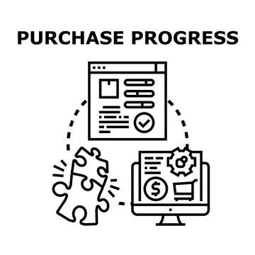 Purchase progress concept displaying online order fulfillment 스톡 일러스트