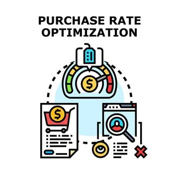 Purchase rate optimization concept evaluating customer behavior Stock Illustration