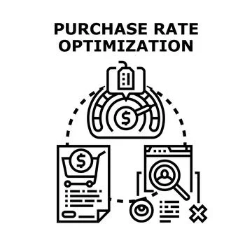 Purchase rate optimization concept evaluating customer behavior Stock Illustration