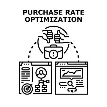 Purchase rate optimization strategy improving business conversion rate Stock Illustration