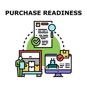 Purchase readiness concept with document and delivery process Stock Illustration