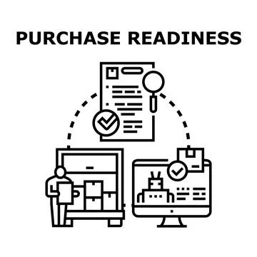 Purchase readiness concept with document and delivery process Illustrazione stock