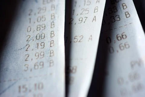 Purchase receipt view Stock Photos