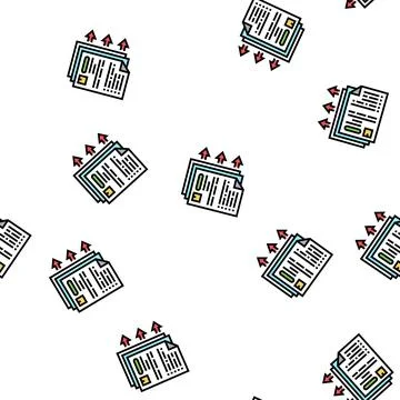 Purchase requisition vector seamless pattern Stock Illustration