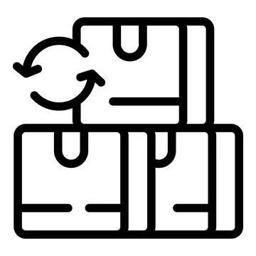 Purchase returns box icon outline vector. Service delivery Stock Illustration