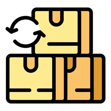Purchase returns box icon vector flat Stock Illustration