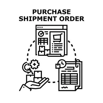 Purchase shipment order process vector icon concept Stockillustratie